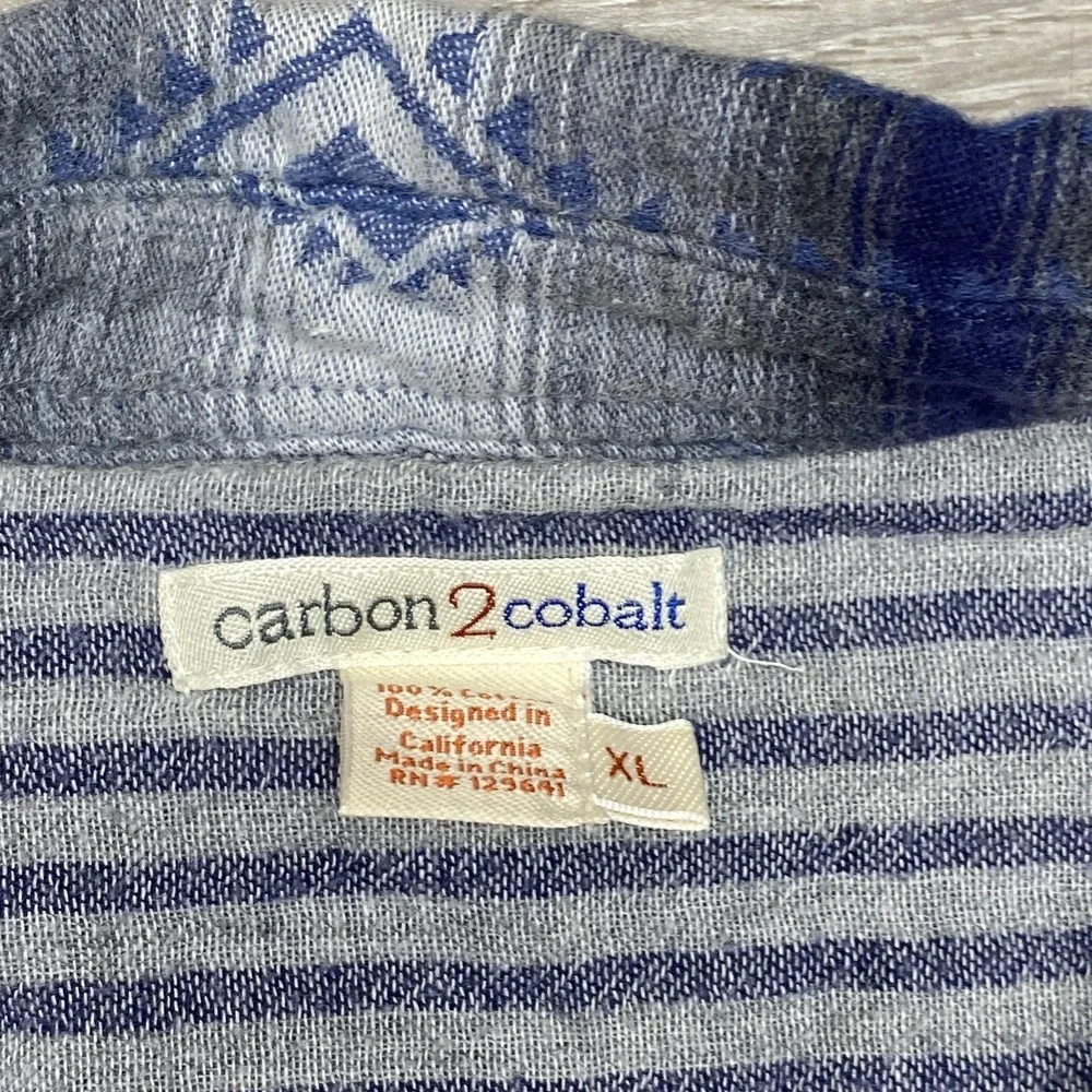 Carbon2cobalt Shirt Mens XL Blue Southwestern Flannel Long Sleeve Button Up